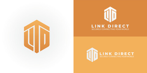 Wall Mural - modern 'ld' logo in a dynamic hexagon, ideal for logistics, transportation, and delivery services, s