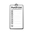 © Pemari - Punch list notepad with checkboxes and blank lines for tasks