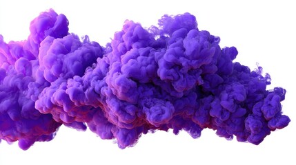 Wall Mural - abstract purple smoke cloud on white background creating a dreamy and colorful atmosphere