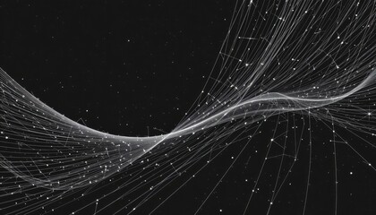 Wall Mural - dynamic abstract light wave illustration against a black background showing motion and energy