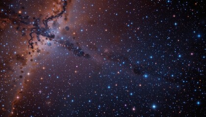 Wall Mural - Dramatic View of Starry Night Sky with Colorful Nebula and Celestial Bodies in Space