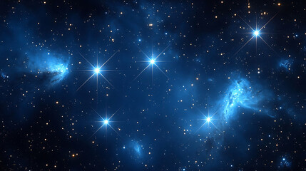 Wall Mural - Starry night sky with nebula and constellation glittering in the dark depths of space