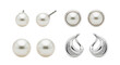 © KenPix - Elegant Collection of Exquisite Pearl Earrings Featuring Distinct Styles, Unique Designs, and Perfect Fashion Accessories, isolated on a transparent background