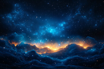 Wall Mural - Stunning night sky with glowing clouds and stars for fantasy and scifi backgrounds