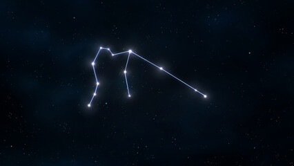 Wall Mural - aquarius zodiac sign. constellation with bright stars in the night sky. astrological symbol.