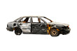© Ropia - Burned out car wreck isolated on a white background png ai generated