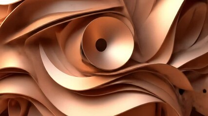 Elegant Curvilinear Forms: A Seamless Swirl of Copper Toned Abstract Art