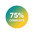 © VectorCO - Colorful gradient progress circle with 75% completion text
