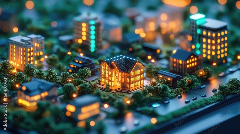 Virtual real estate and property concepts featuring 3D plots, metaverse ...