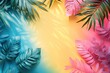 © Alina - Colorful tropical foliage framing a vibrant gradient background in artistic display