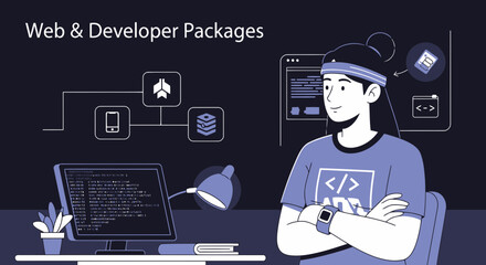 Creative Software Engineer Designing New Web Applications And Modern Technologies
