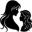 © Photo Station 19 - Mother and daughter looking at each other silhouette vector illustration