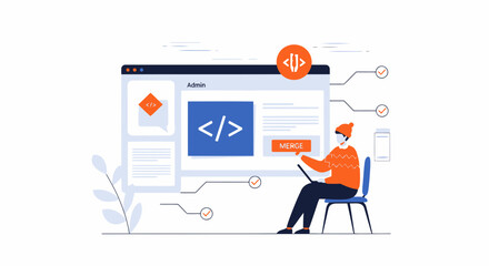 Coding And Programing Illustration Of Software Development And Web Design Concept
