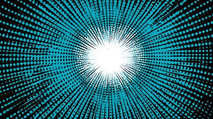 Wall Mural - blue binary code streams toward a bright center representing data flow or technology.