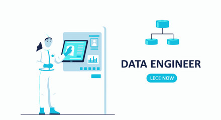 Data Engineering Expertise Analyzing Information On A Digital Touchscreen Interface