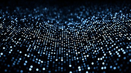 Wall Mural - abstract dark blue background with many small glowing dots in a grid pattern.