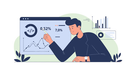 Developer Analyzing Website Performance Metrics Data Analytics Digital Development