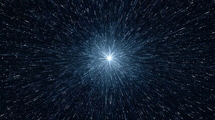 Wall Mural - Blue light burst with radiating streaks creating a sense of speed or energy.