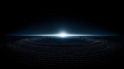 Wall Mural - Bright light with lens flare against a dark background creating a dramatic effect.