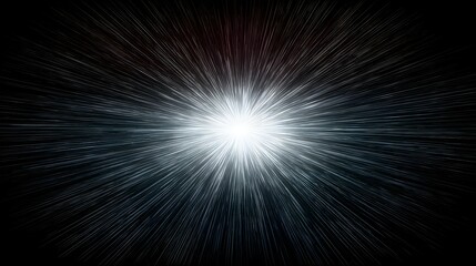 Wall Mural - Bright light radiates outwards in a dark space creating a starburst effect.