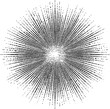 © Oksi - Dotted radial burst pattern creating an abstract sunburst effect. Vector illustration in sketch style