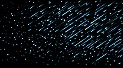 Wall Mural - abstract depiction of light streaks or particles moving diagonally against a dark background.