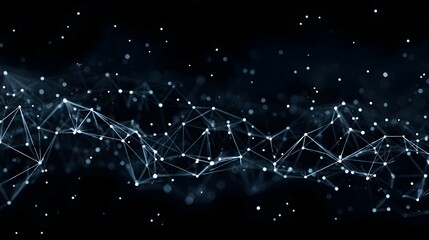 Wall Mural - network of interconnected nodes and lines on a dark background representing connection.
