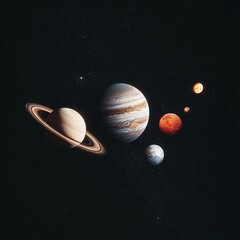Wall Mural - Solar System Planets in Space .
