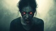 © Athazio - Angry supernatural woman with glowing eyes in a foggy setting