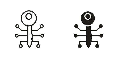 Wall Mural - digital key icon design illustrations. editable web icons