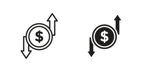 Wall Mural - operating profit loss icon design illustrations. editable web icons