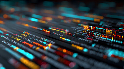 Wall Mural - programming, coding, development concept. code, html, php web programming source code. 3d rendering 