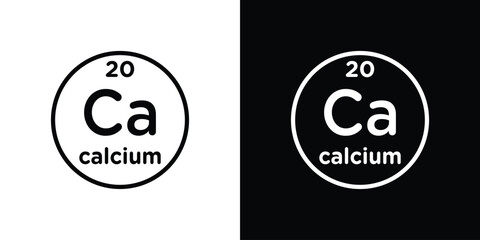 Wall Mural - calcium icons in line style. editable black and white strokes