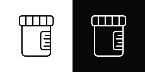 Wall Mural - urine test icons in line style. editable black and white strokes