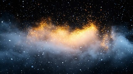 Wall Mural - a mesmerizing cosmic scene showcasing a swirling cloud of cosmic dust and bright particles against a