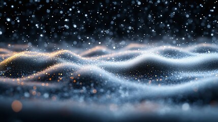 Wall Mural - mesmerizing abstract background of soft waves and shimmering particles, depicting a dreamlike atmosp