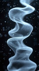 Wall Mural - ethereal swirling smoke texture with luminous particles in a dark backdrop, perfect for backgrounds,