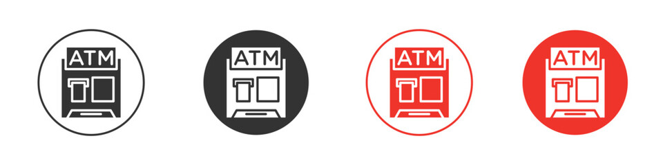 Wall Mural - atm machine icons. flat design style. graphic design vector symbols.