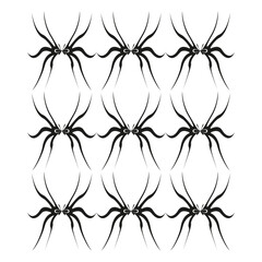 Abstract spider shapes. Insect creature pattern. Stylized arachnid elements. Vector illustration