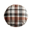 © Rehan - Top view of a round plaid pattern pillow on transparent background