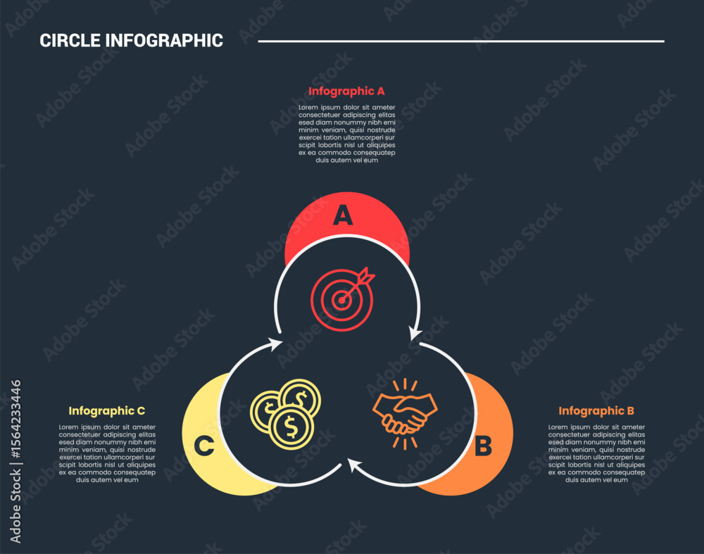 Circle Process Shape circle shape infographic process diagram with circle cut with arrow ...