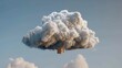 © buraratn - Whimsical house floats on large cloud, symbolizing concept of cloud computing and creativity