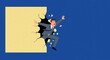 © Hadi - Flat illustration of worker man broke trough the wall