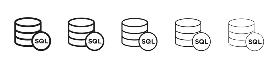 SQL icon design symbol collection for graphic design. EPS 10