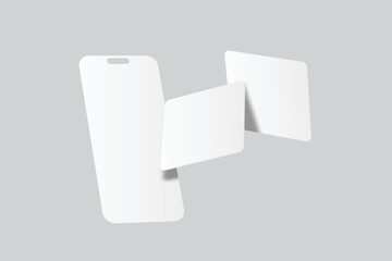 Wall Mural - mobile app screen and social media post mockup template design floating isolated on background. idea
