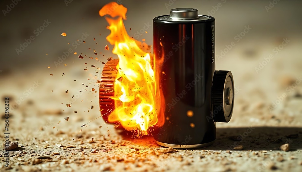 Almost Exploding Battery Poorly made lithium battery exploded due to overheating posing safety ...