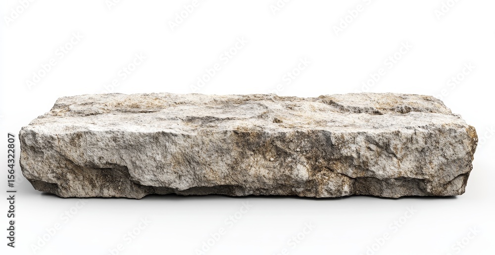Rectangular Stone Background Rough, rectangular stone slab isolated on white background. (1) Stock ...