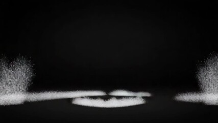 Wall Mural - Abstract animation of falling particles in a dark background with a spreading effect with a simple