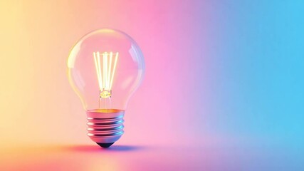 Wall Mural - Vibrant Neon Light Bulb Array: Creative Ideas and Innovation Conceptual Presentation