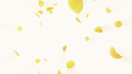 Wall Mural - Juicy lemon splash explosion with soft pastel background and vibrant motion